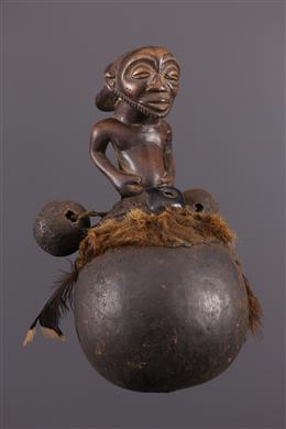 Stammeskunst - Kalebasse mit männlichem Motiv Luba / Hemba