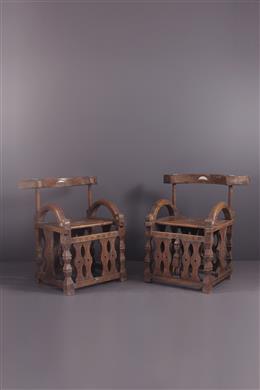 Stammeskunst - Paar Malinké/Toma-Stühle aus Guinea